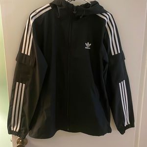 Adidas rain jacket size small but fits like a medium